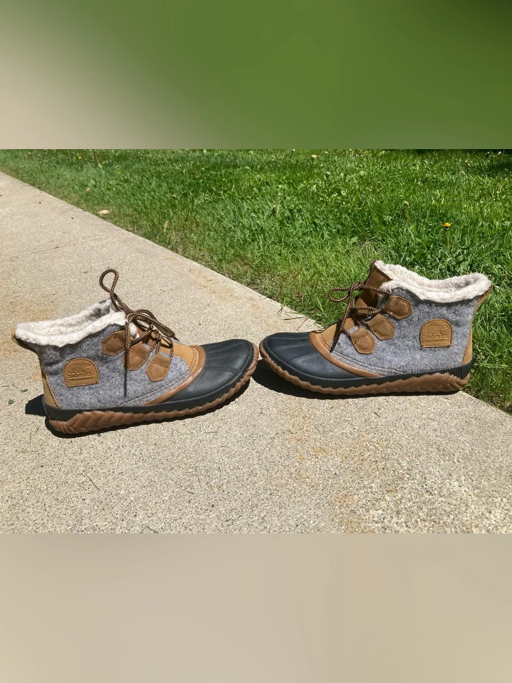 Sorel Out N About Rubber Duck Boots Winter Boots Grey Black Size 8.5